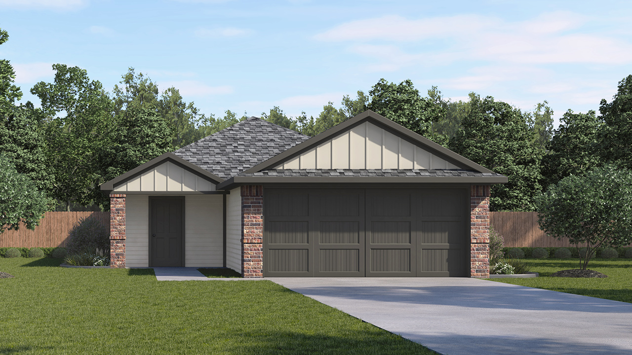 Estero Floorplan Elevation B Exterior Rendering - Leonard Crossing in Leonard, TX