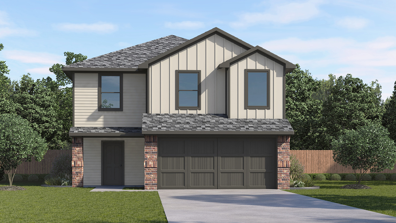 Franklin Floorplan Elevation B Rendering-Leonard Crossing in Leonard, TX