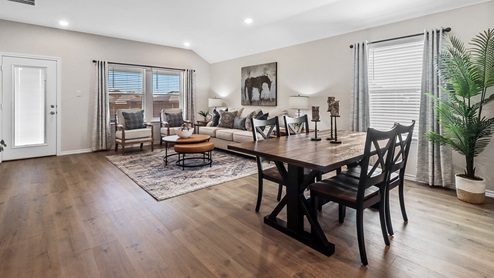 X40E Elgin floorplan open concept living area gallery image-Leonard Crossing in Leonard, TX