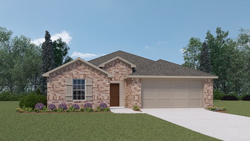 X40E Elgin Floorplan elevation A rendering-Leonard Crossing in Leonard, TX