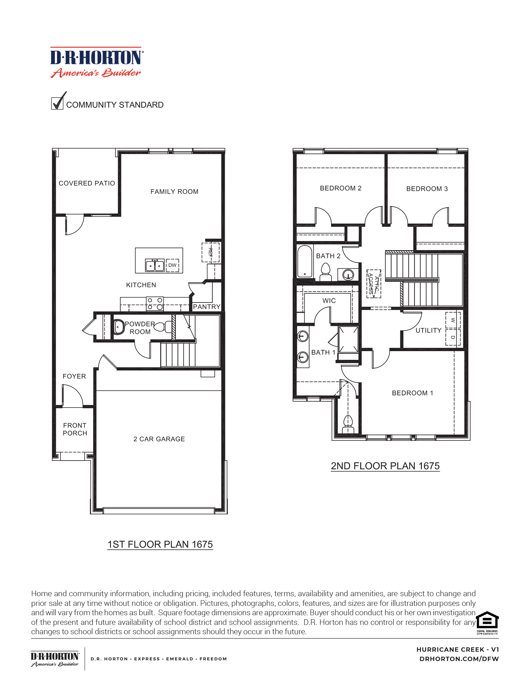 Floor Plan in Vlgs of Hurricane Creek North ANNA, TX D.R. Horton
