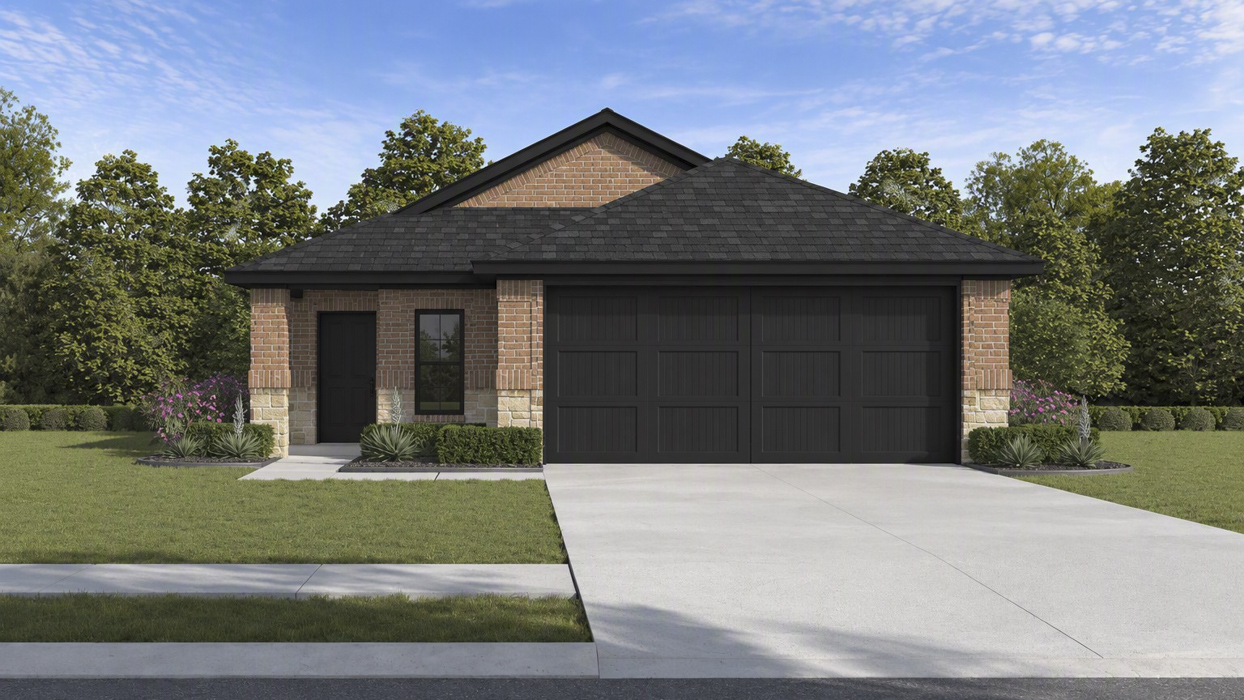 Amber Floorplan Elevation E Rendering-Cottonwood in Dorchester, Tx