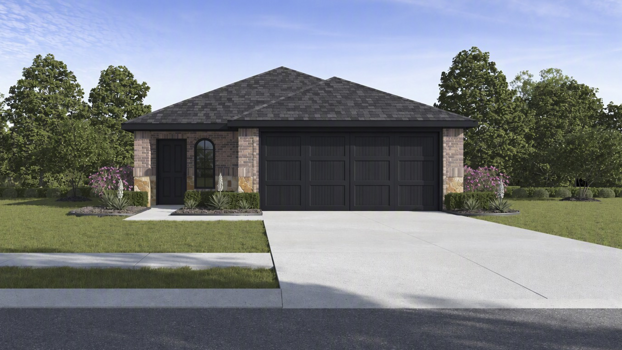 Brooke Floorplan Elevation E Rendering-Cottonwood in Dorchester, Tx