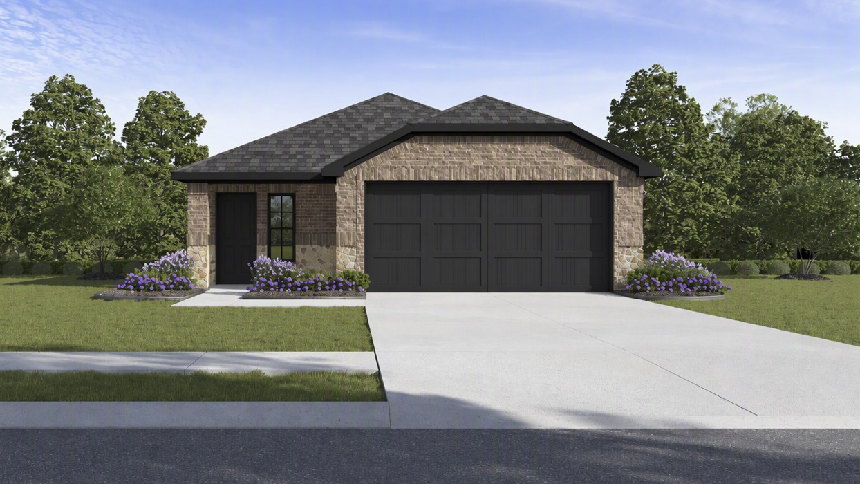 Brooke Floorplan Elevation F Rendering-Cottonwood in Dorchester, Tx