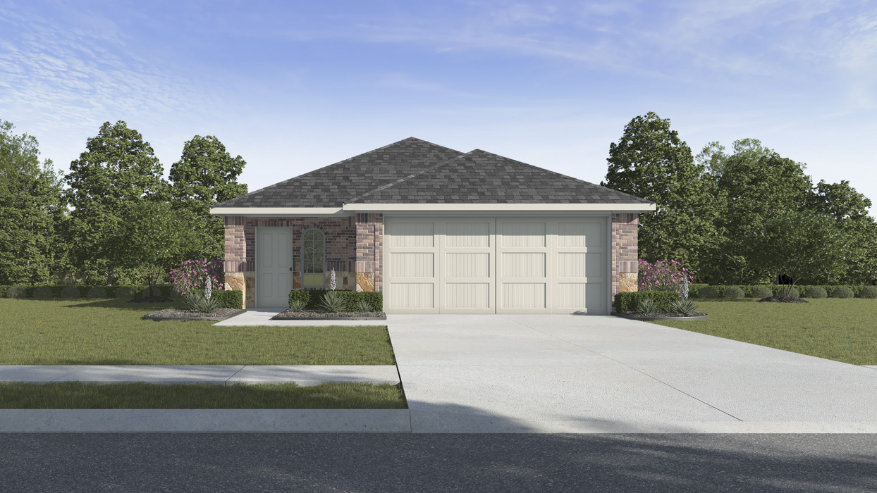 Brooke Floorplan Elevation E Rendering-Cottonwood in Dorchester, Tx