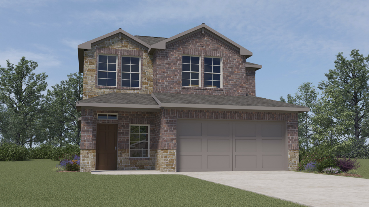 Florence floorplan elevation F Rendering-Cottonwood in Dorchester, Tx