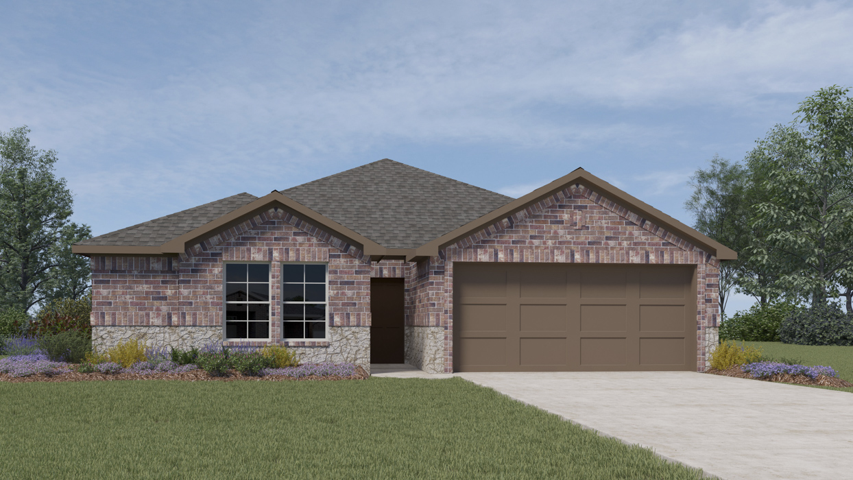 Bellvue Floorplan Elevation E Exterior Rendering - Cottonwood in Dorchester, TX