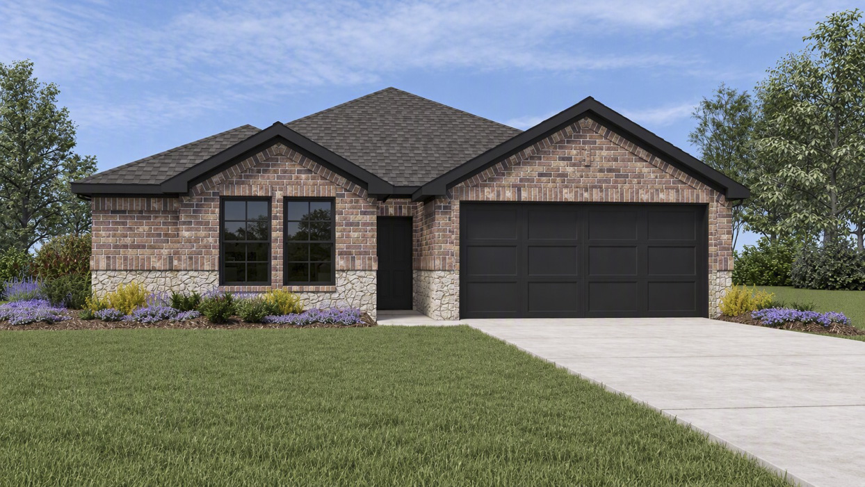 Bellvue Floorplan Elevation E Rendering-Cottonwood in Dorchester, Tx