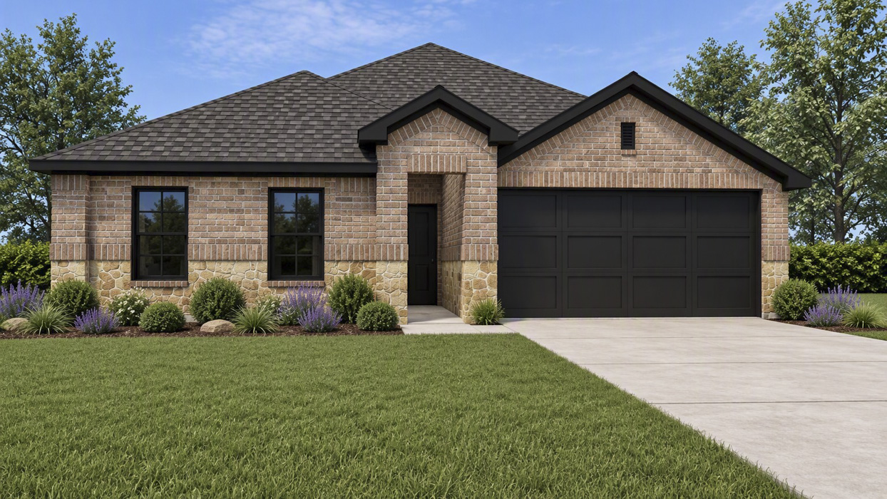 Bellvue Floorplan Elevation F Rendering-Cottonwood in Dorchester, Tx