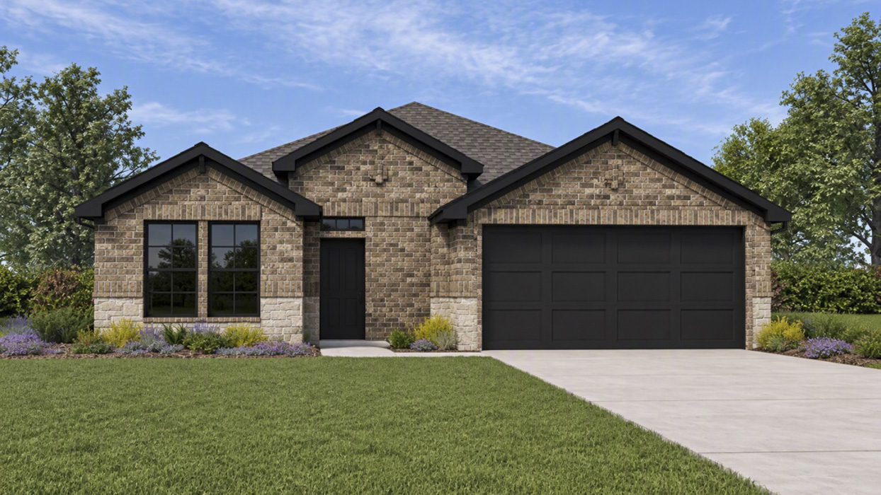 Denton Floorplan Elevation F Rendering-Cottonwood in Dorchester, Tx