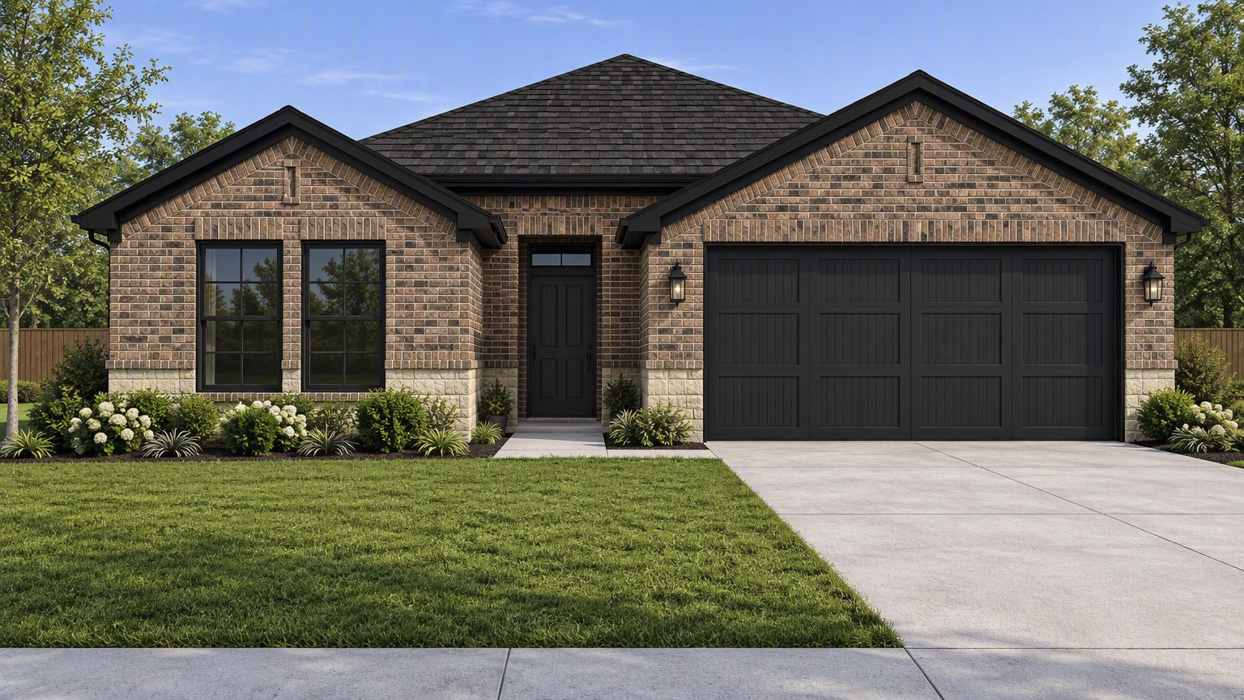 Huntsville Floorplan Elevation F Rendering-Cottonwood in Dorchester, Tx