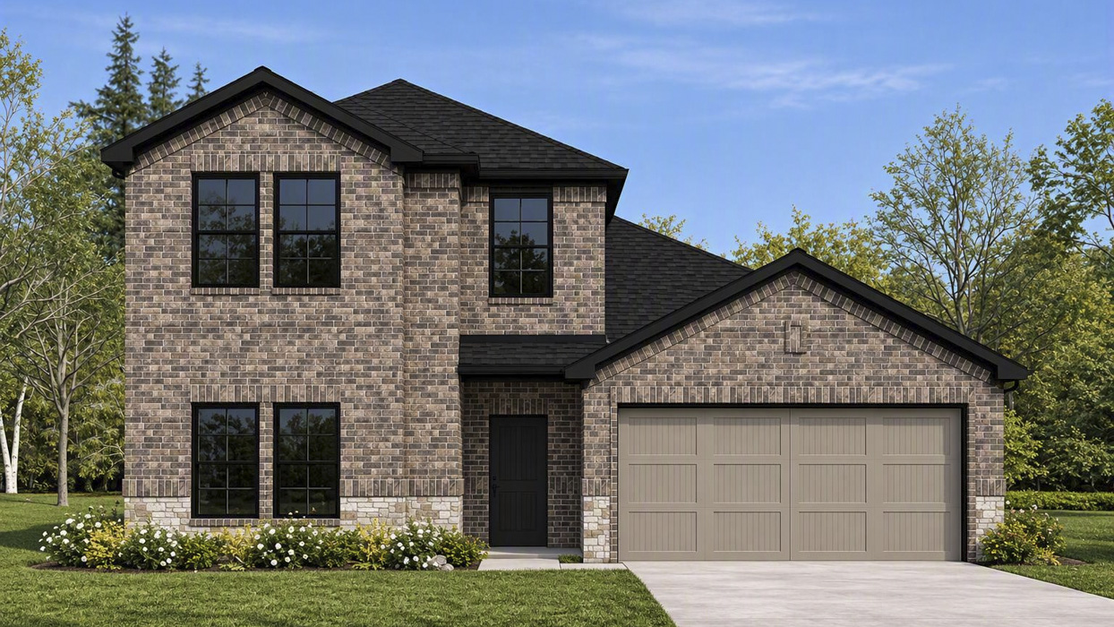 Midland Floorplan Elevation E Rendering Cottonwood in Dorchester, Tx