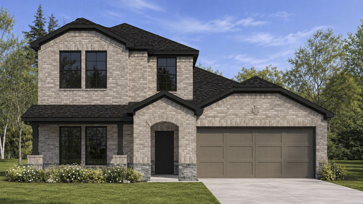 Midland Floorplan Elevation F Rendering Cottonwood in Dorchester, Tx