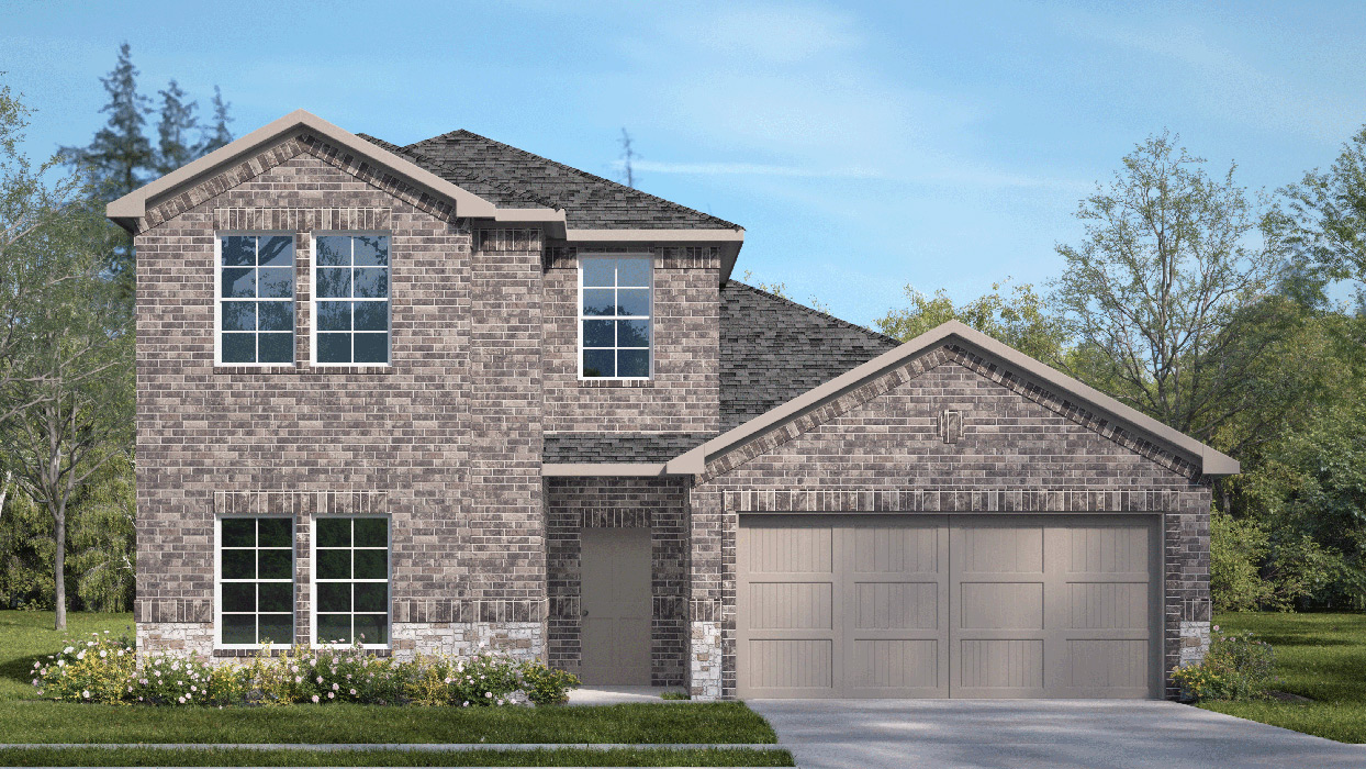 Midland Floorplan Elevation E Rendering Cottonwood in Dorchester, Tx