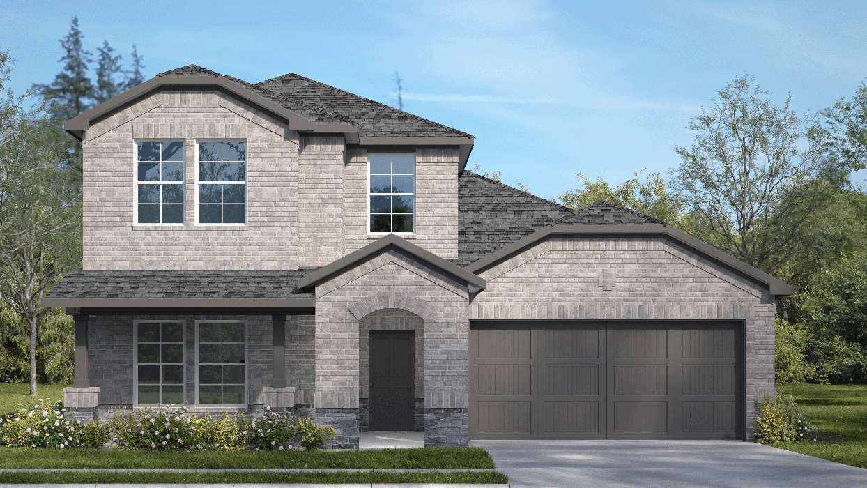 Midland Floorplan Elevation F Rendering Cottonwood in Dorchester, Tx