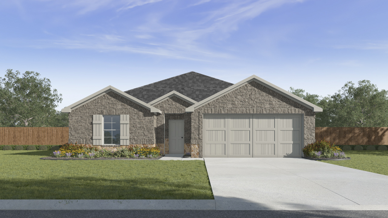 Zavalla Floorplan Elevation F Rendering Cottonwood in Dorchester, Tx