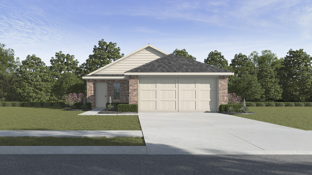 Amber Floorplan Exterior Rendering-Crossmill in Princeton, Tx