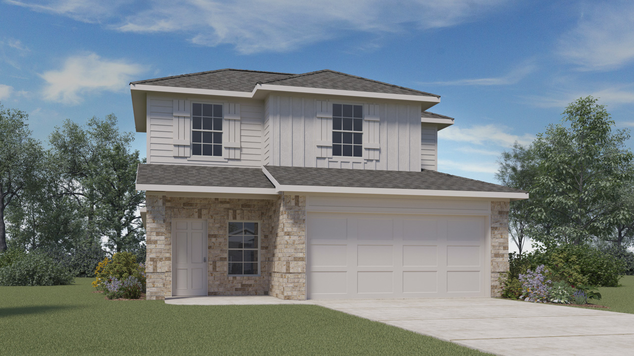 Florence Floorplan Elevation A Rendering-Crossmill in Princeton, Tx