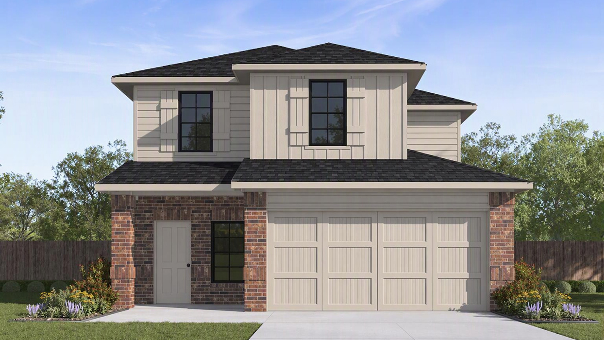Hanna floorplan elevation a Rendering-Crossmill in Princeton, Tx