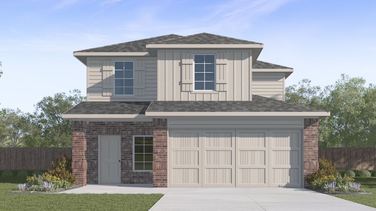 Hanna floorplan elevation a Rendering-Crossmill in Prineton, Tx