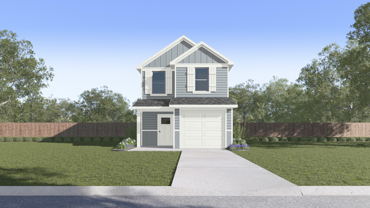 Linnet Floorplan Elevation B Exterior Rendering - Arbor Trails North in Princeton, TX