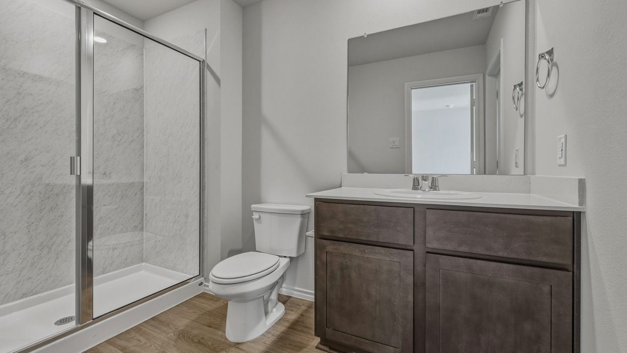 Linnet Floorplan Elevation A Bathroom Gallery Image - Arbor Trails North in Princeton, TX