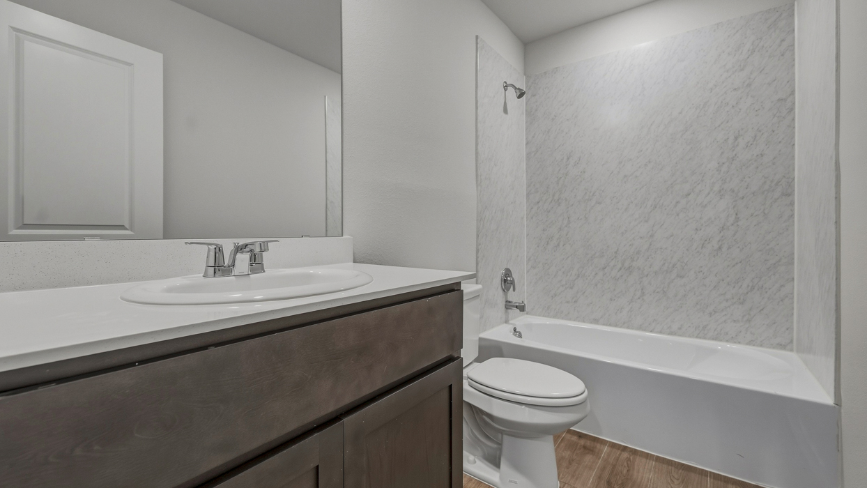 Linnet Floorplan Elevation A Bathroom Gallery Image - Arbor Trails North in Princeton, TX