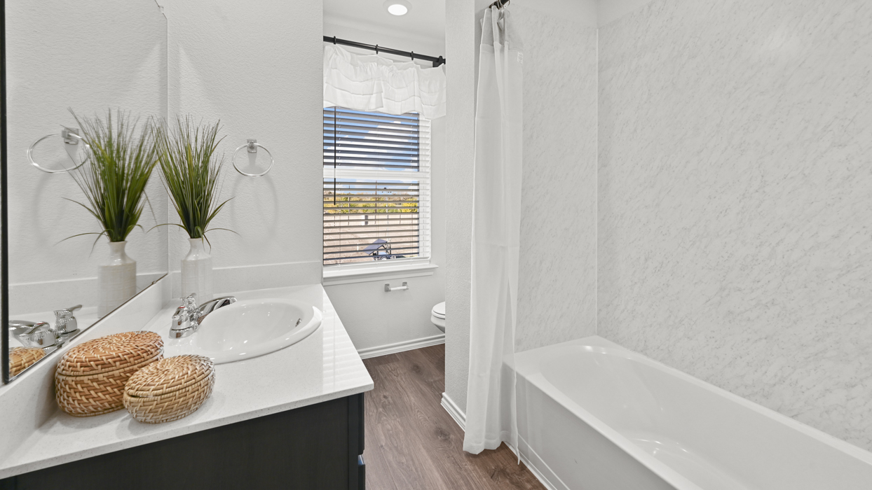 V19C Altaria floorplan elevation B Bathroom Gallery Image - Arbor Trails in Princeton - Collin County TX