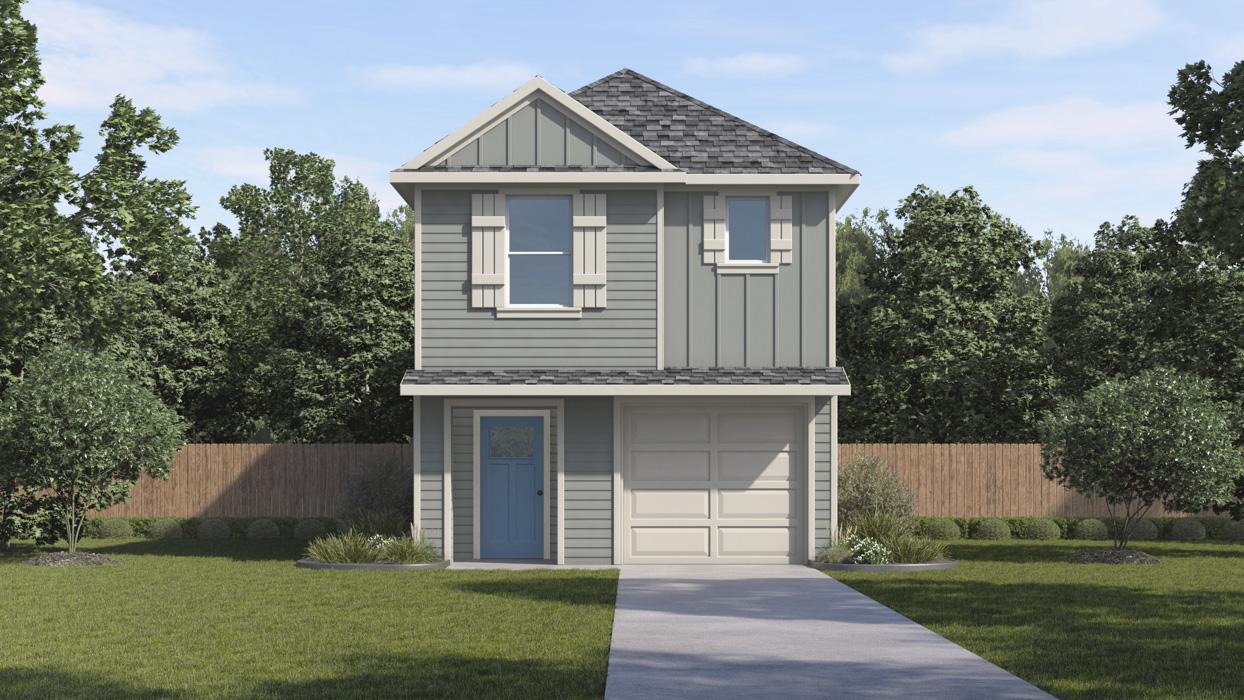 Denise Floorplan Elevation B Rendering-Arbor Trails in Princeton, Tx