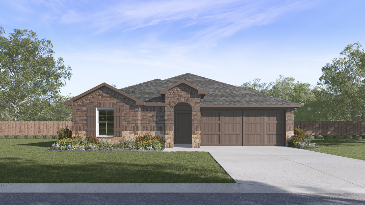 x40a Ashburn Floorplan Elevation B Rendering-Frontier Pointe in Collin County, TX