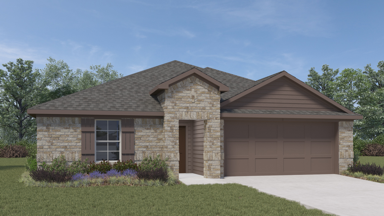 Texas Cali Floorplan Elevation A Exterior Rendering - Frontier Pointe in Princeton, TX