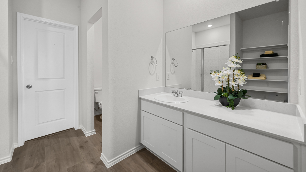Midland Floorplan Elevation B Main Bathroom Sink Gallery Image - Frontier Pointe in Princeton, TX