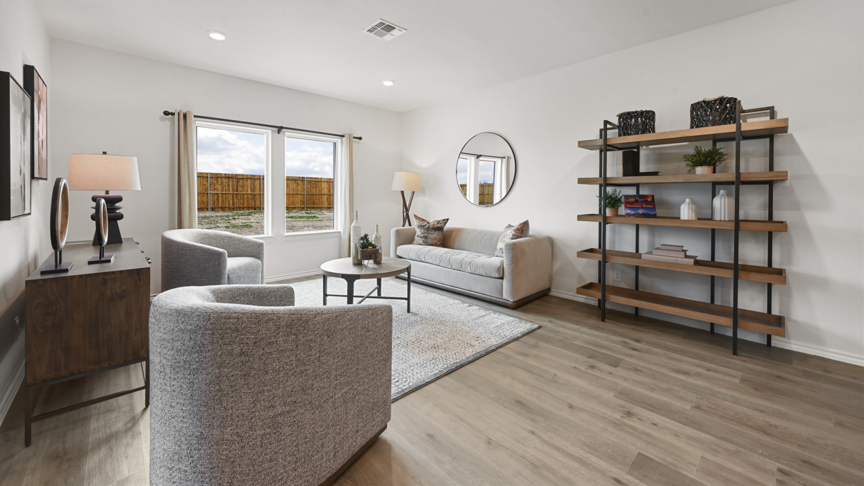Midland Floorplan Elevation B Living Gallery Image - Frontier Pointe in Princeton, TX