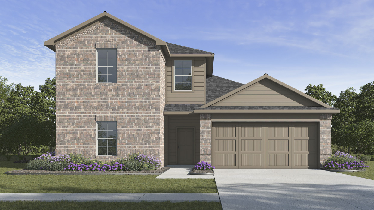 X40M Midland Floorplan Elevation A Rendering-Frontier Pointe in Collin County, TX