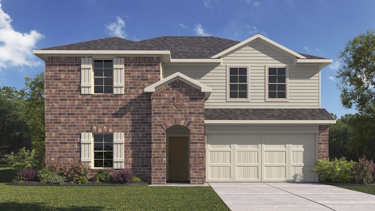 X40P Perry Floorplan Elevation A Rendering-Frontier Pointe in Collin County, TX