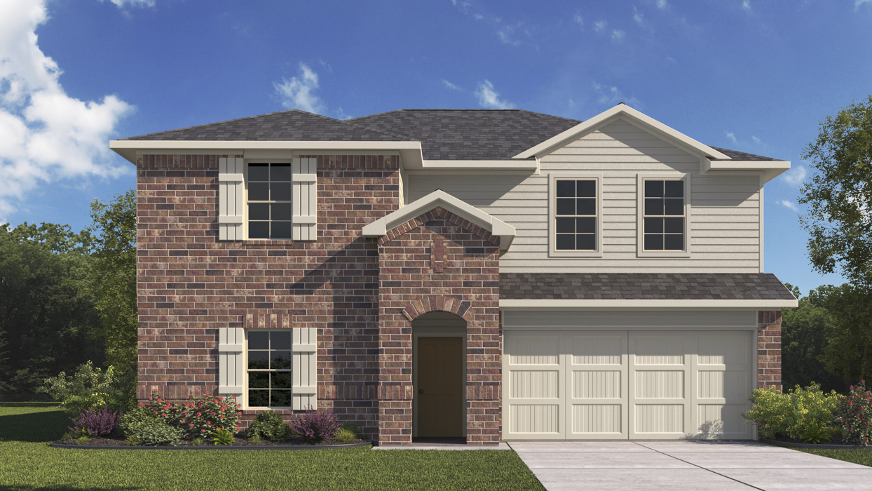 X40P Perry Floorplan Elevation A Rendering-Frontier Pointe in Collin County, TX
