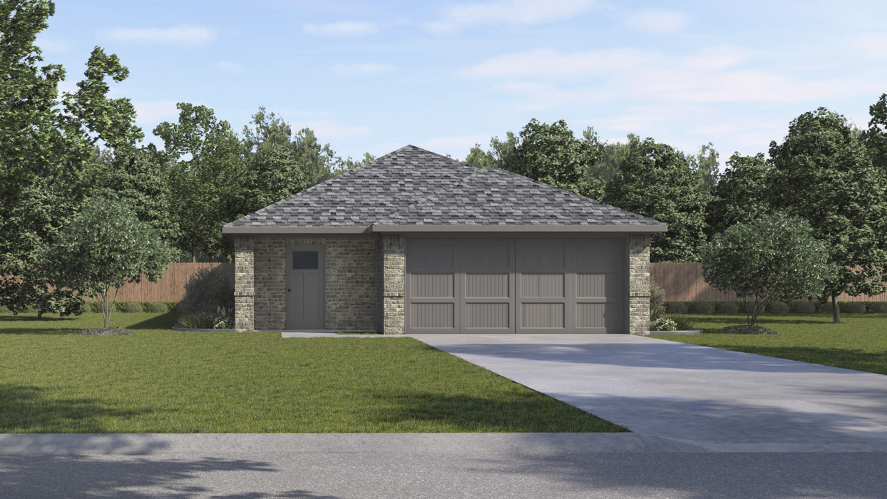 Caprock Floorplan Elevation E Rendering-Creekside Ranch in Blue Ridge, Tx