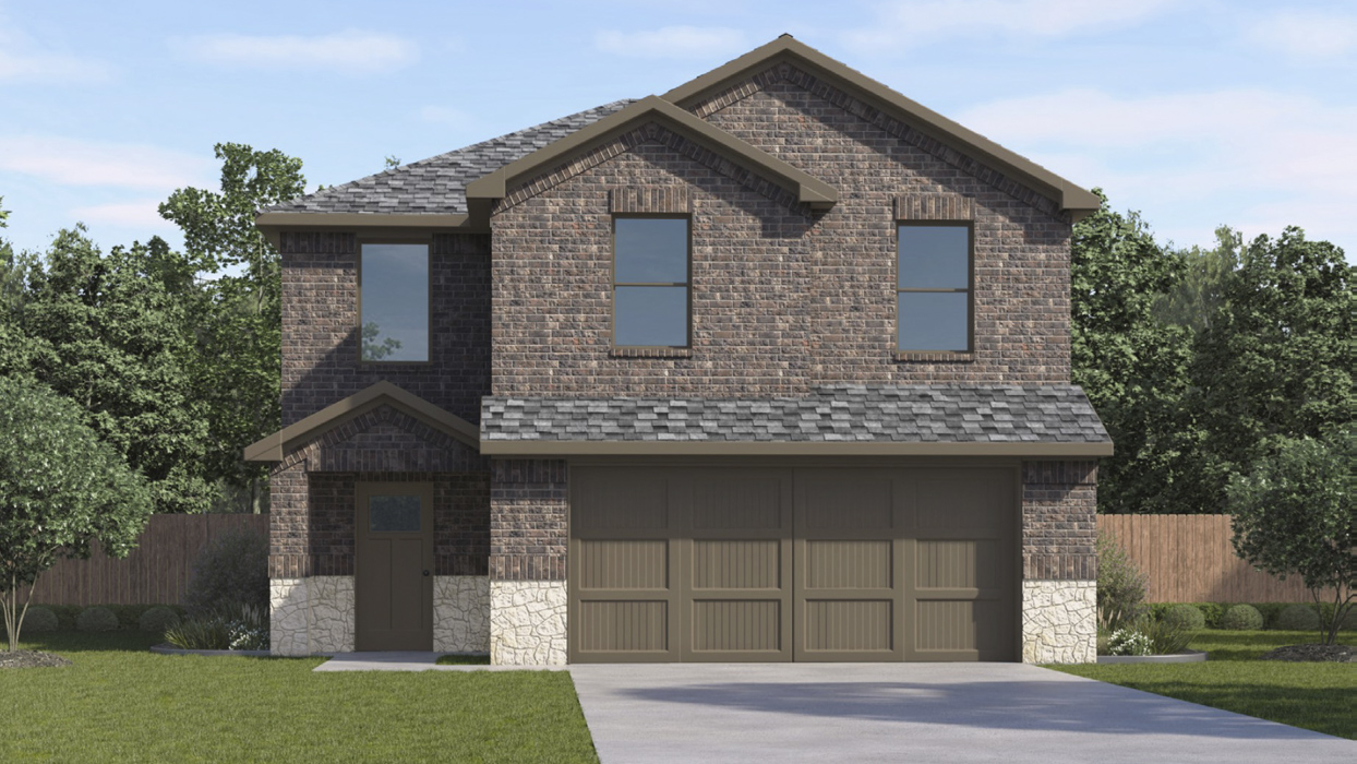 Davis Floorplan Elevation F Exterior Rendering - Creekside Ranch in Blue Ridge, TX