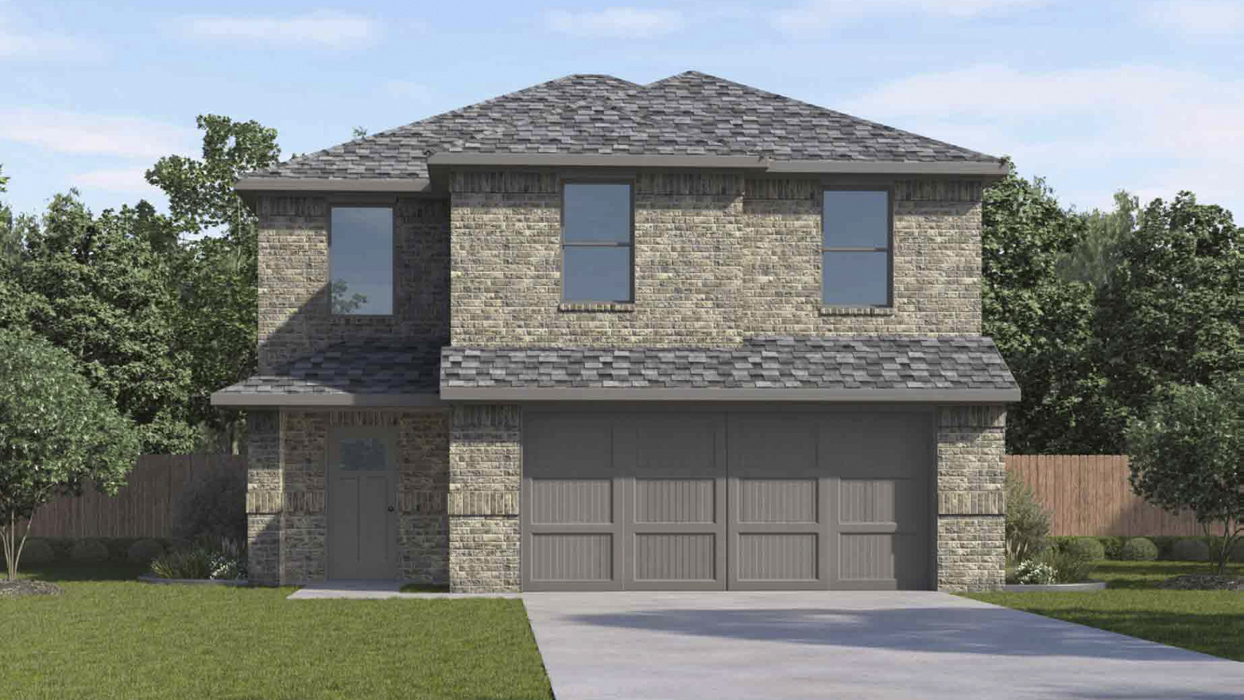 Davis Floorplan Elevation E Exterior Rendering - Creekside Ranch in Blue Ridge, TX