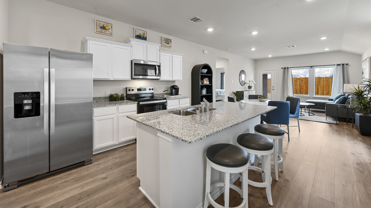 Caroline Floorplan Elevation F Kitchen Gallery Image - Creekside Ranch in Blue Ridge, TX