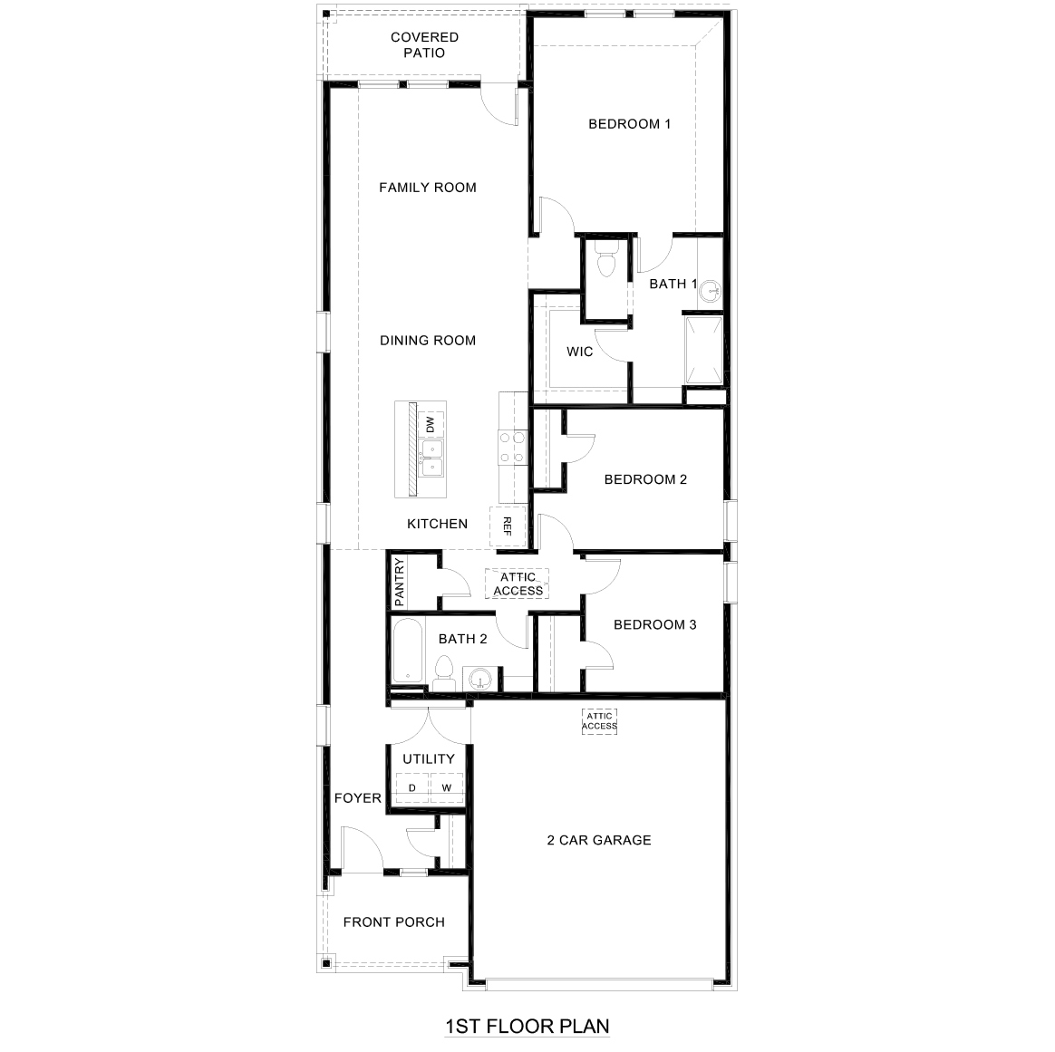 X30C Caroline Floorplan Rendering-Creekside Ranch in Blue Ridge, TX