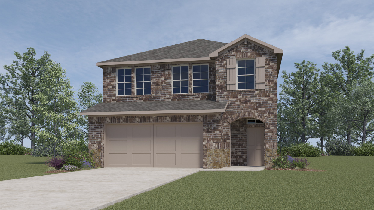 Grace Floorplan Elevation F Exterior Rendering - Creekside Ranch in Blue Ridge, TX