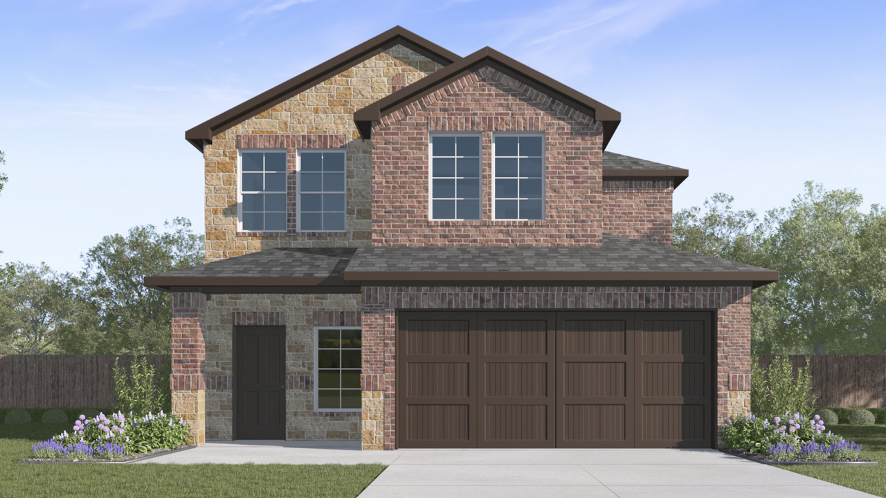Hanna Floorplan Elevation F Exterior Rendering - Creekside Ranch in Blue Ridge, TX