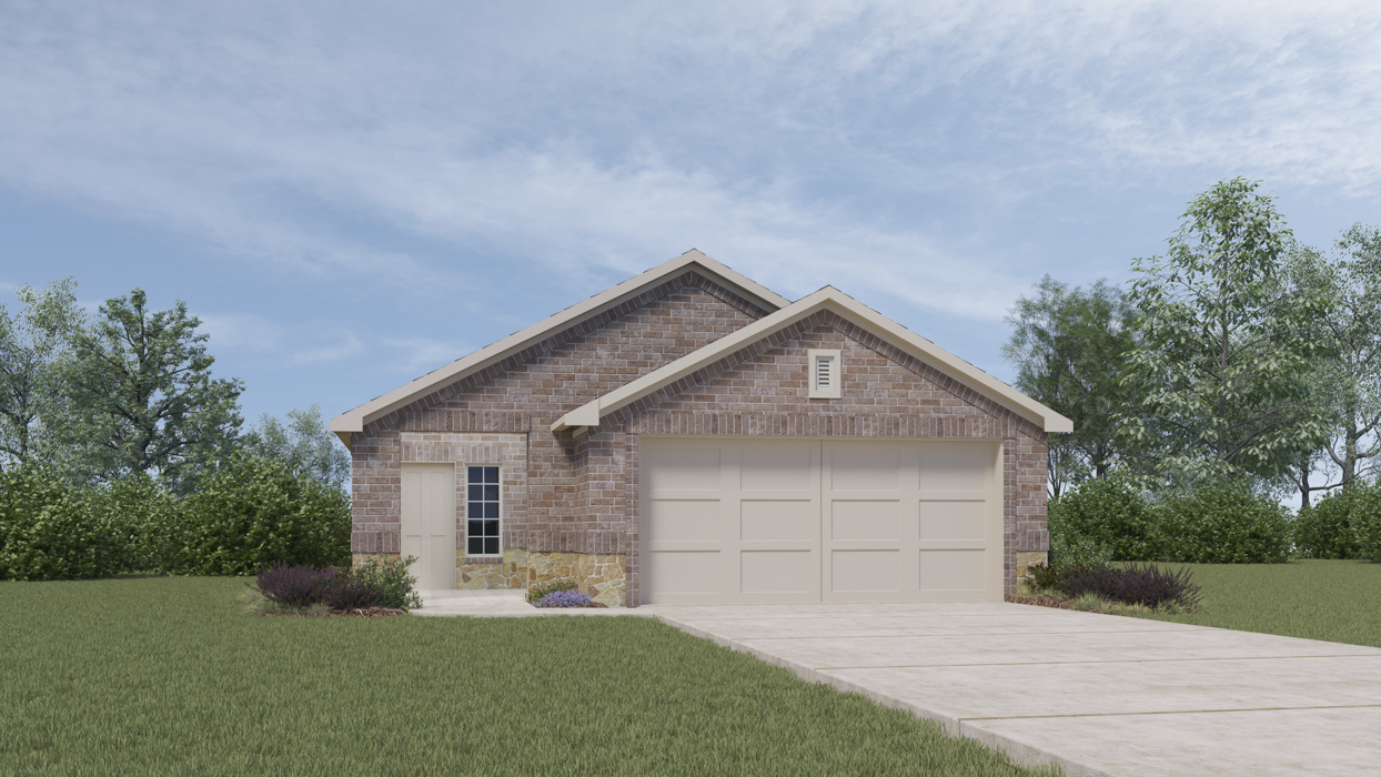 Olive Floorplan Elevation E Exterior Rendering - Creekside Ranch in Blue Ridge, TX