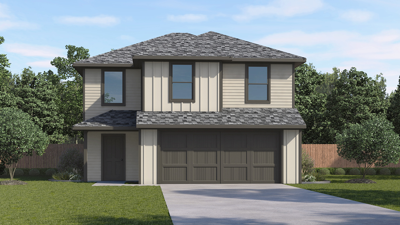 Davis Floorplan Elevation R Exterior Rendering - The Hills of Sherman in Sherman, TX