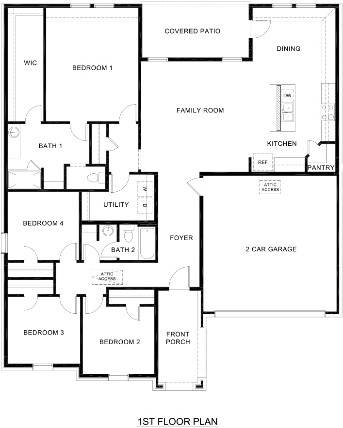 Dean Floorplan Rendering-The Hills of Sherman in Sherman, TX