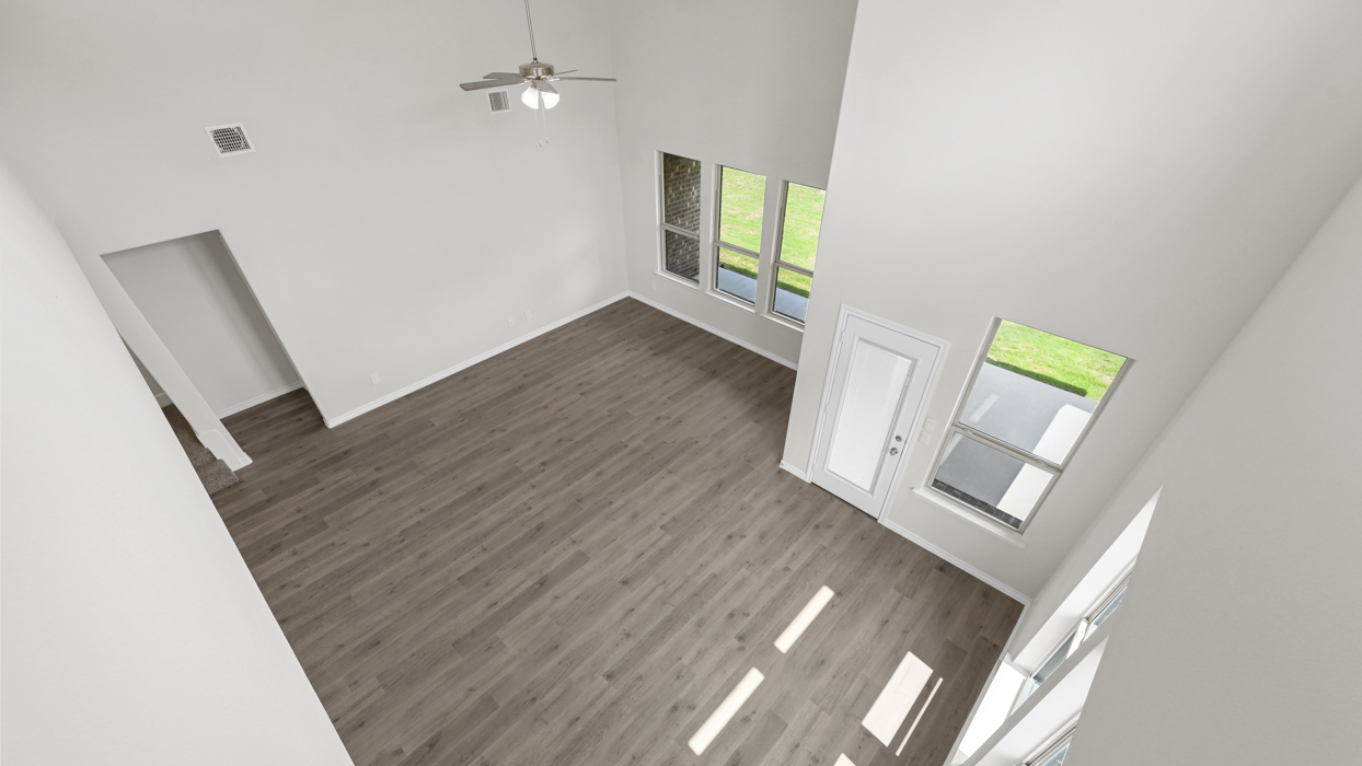 H235 Floorplan Living Room Ariel Photo