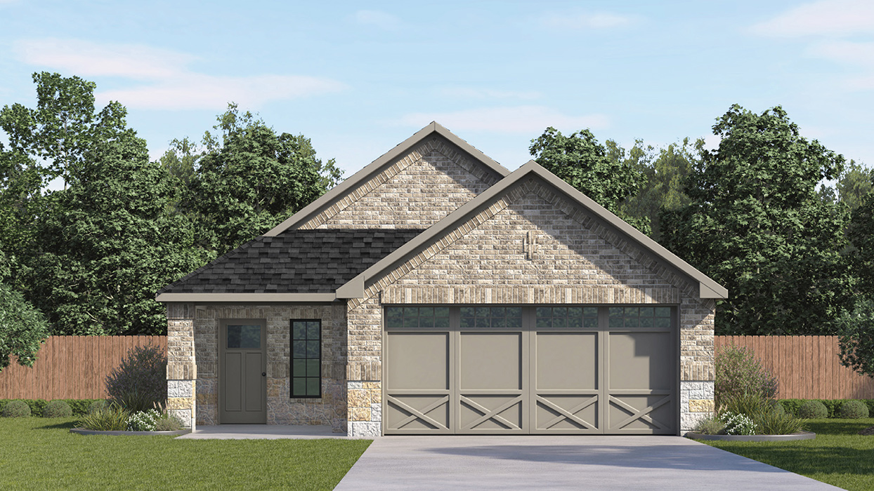 Allegra Floorplan Elevation F Exterior Rendering - Windchime in Celina, TX