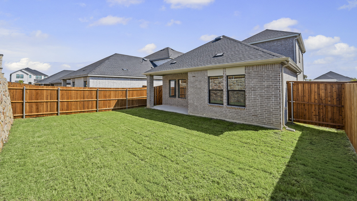 Finn Floorplan Elevation E Backyard - Windchime in Celina, TX