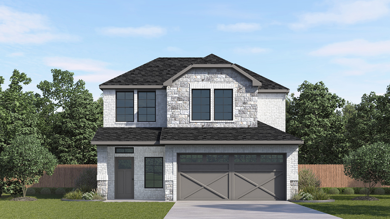 Finn Floorplan Elevation E Exterior Rendering - Windchime in Celina, TX